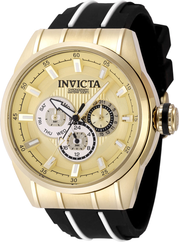 Invicta Men's 48mm Speedway Quartz Chronograph Goldtone Bezel Watch
