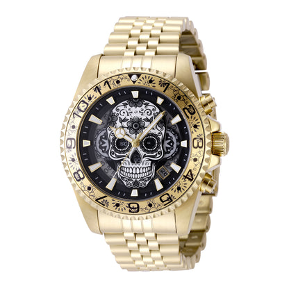 Invicta Men's 43mm Pro Diver Quartz Chrono Dia de los Muertos Skull Bracelet Watch