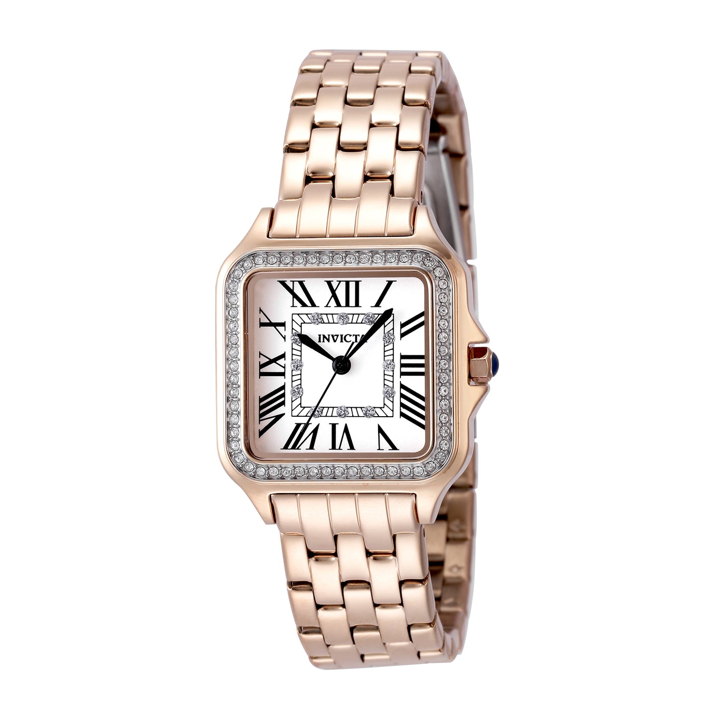Invicta Women's 28mm Angel Quartz Crystal Bezel Square Bracelet Watch