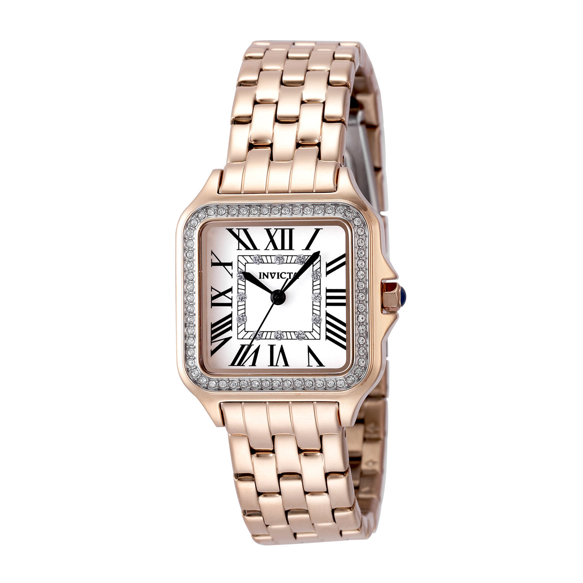Invicta Women's 28mm Angel Quartz Crystal Bezel Square Bracelet Watch