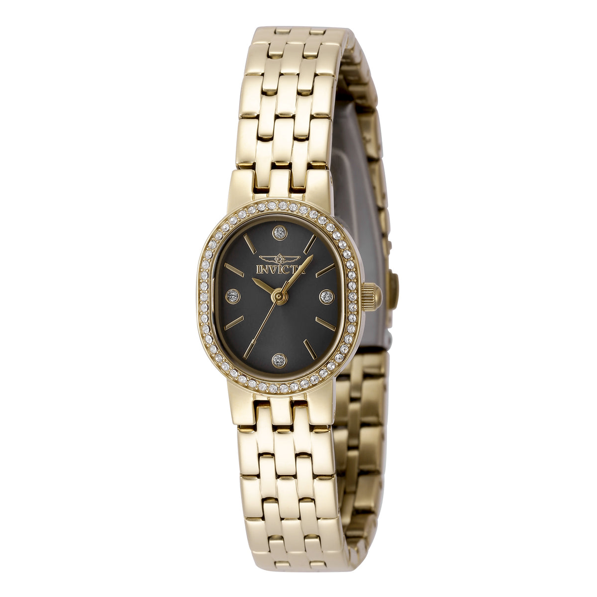 Invicta Women's 30mm Angel Quartz Crystal Accented Oval Bracelet Watch