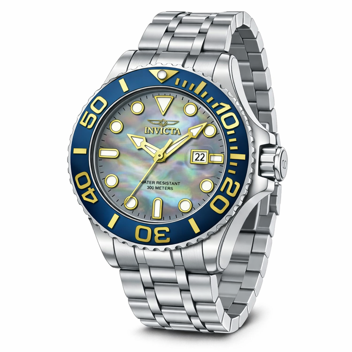 オマケつき‼️GOLDENVALVEとSILVERVALVE と18Vアダプタ Invicta Men's 52mm Grand Diver Quartz Date MOP Dial Bracelet Watch
