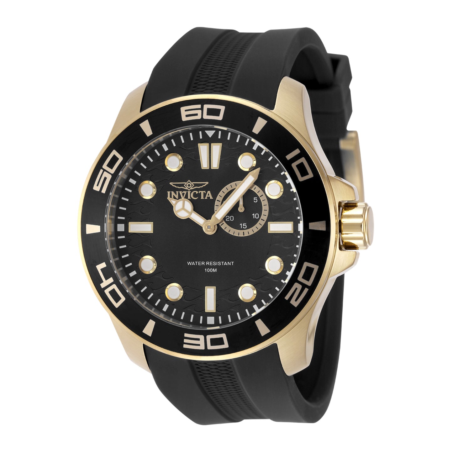 Invicta Men's 50mm Pro Diver Quartz Black Silicone Strap Watch