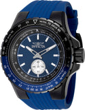 Invicta Men's 50mm Aviator Quartz Multifunction Two-Tone Bezel Silicone Strap Watch