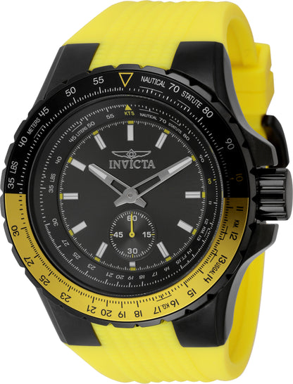 Invicta Men's 50mm Aviator Quartz Multifunction Two-Tone Bezel Silicone Strap Watch