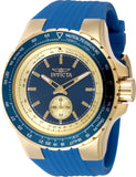 Invicta Men's 50mm Aviator Quartz Multifunction Blue Dial Silicone Strap Watch