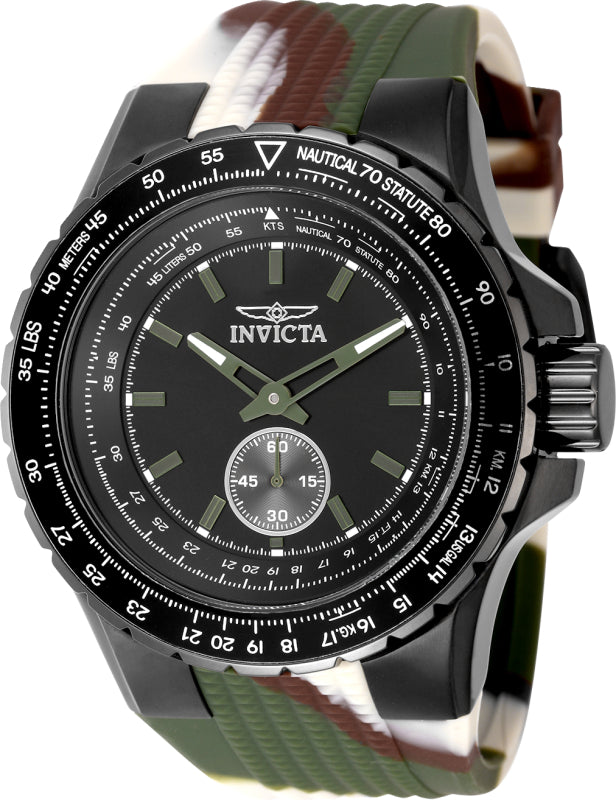 Invicta Men's 50mm Aviator Quartz Multifunction Camouflage Silicone Strap Watch