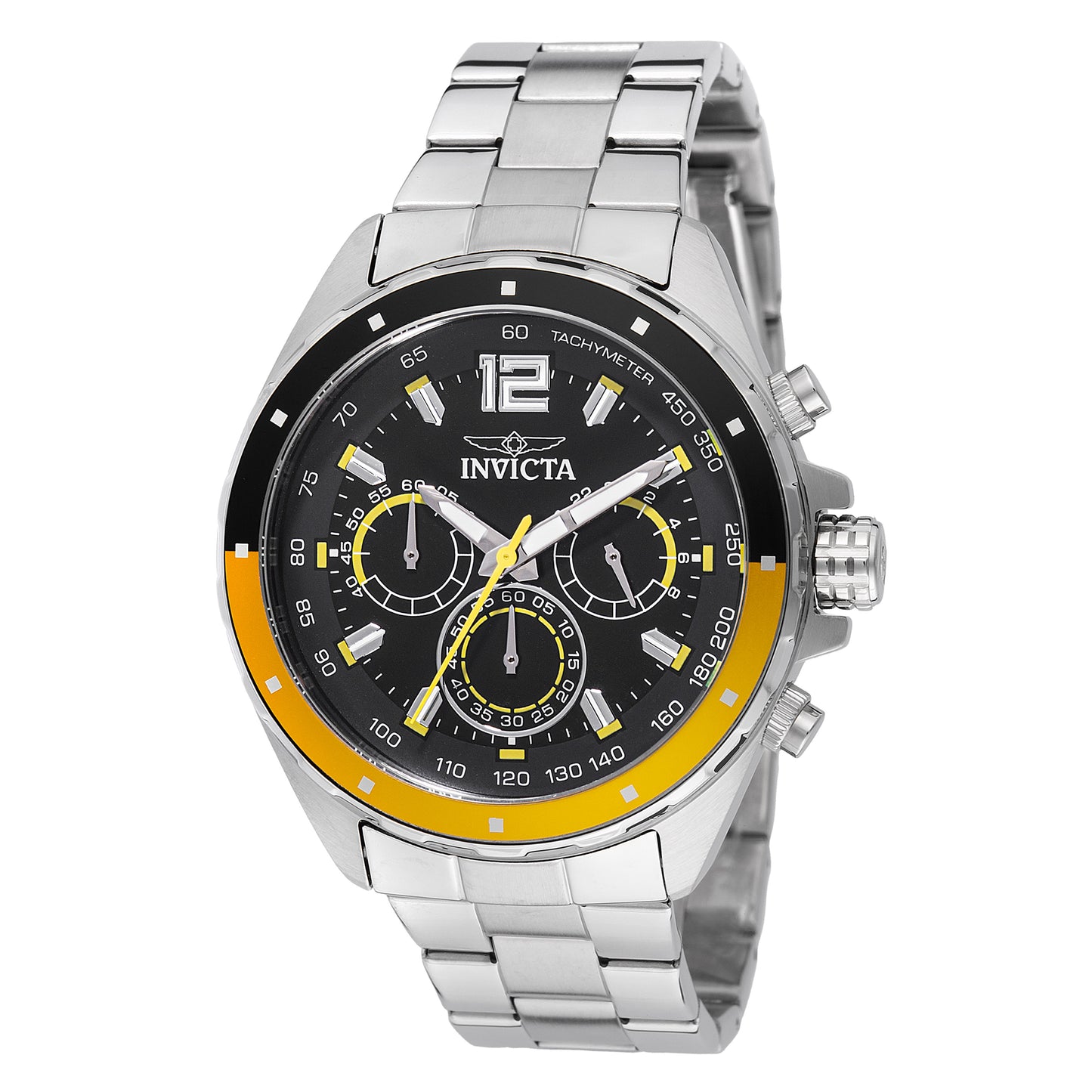 Invicta Men's 44mm Speedway Quartz Chronograph Black & Yellow Bracelet Watch