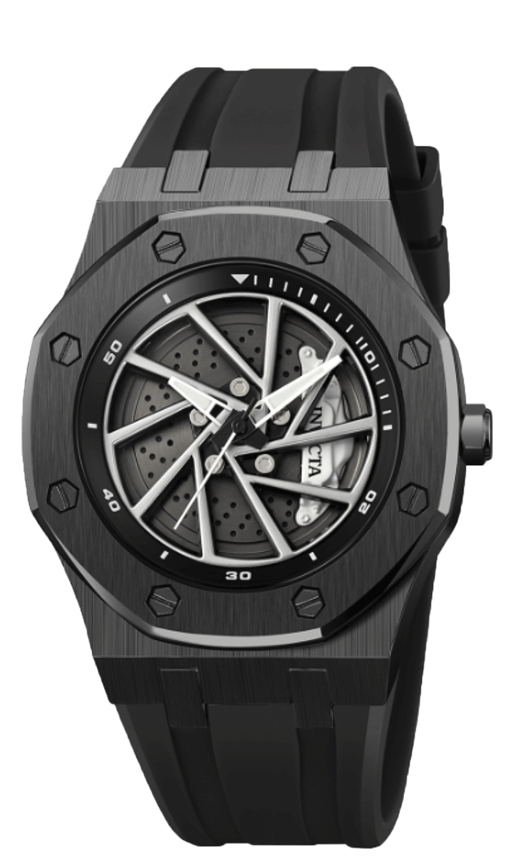 Invicta Men's 42mm Speedway Rim Quartz Silicone Strap Watch