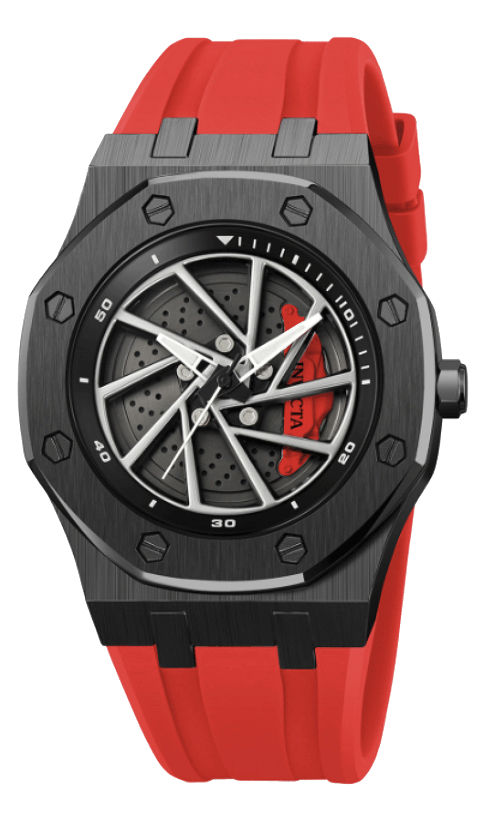 Invicta Men's 42mm Speedway Rim Quartz Silicone Strap Watch