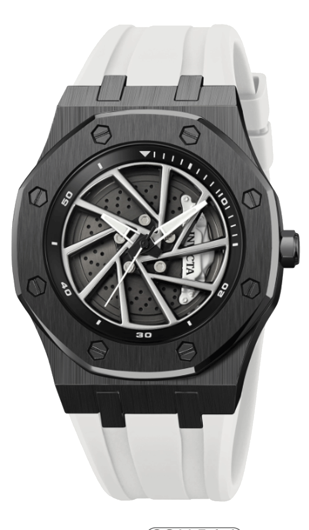 Invicta Men's 42mm Speedway Rim Quartz Silicone Strap Watch