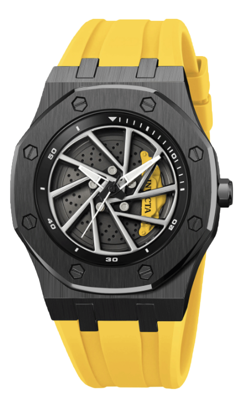 Invicta Men's 42mm Speedway Rim Quartz Silicone Strap Watch