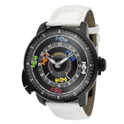 Invicta Men's 46mm Invicta Racing Automatic Race Track Dial Leather Strap Watch