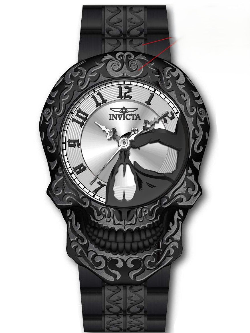 Invicta Men's 50mm Artist Quartz Skull Case Etched Bracelet Watch