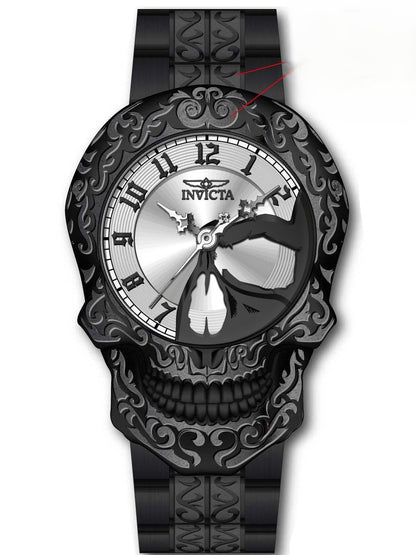 Invicta Men's 50mm Artist Quartz Skull Case Etched Bracelet Watch