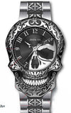 Invicta Men's 50mm Artist Quartz Skull Case Etched Bracelet Watch