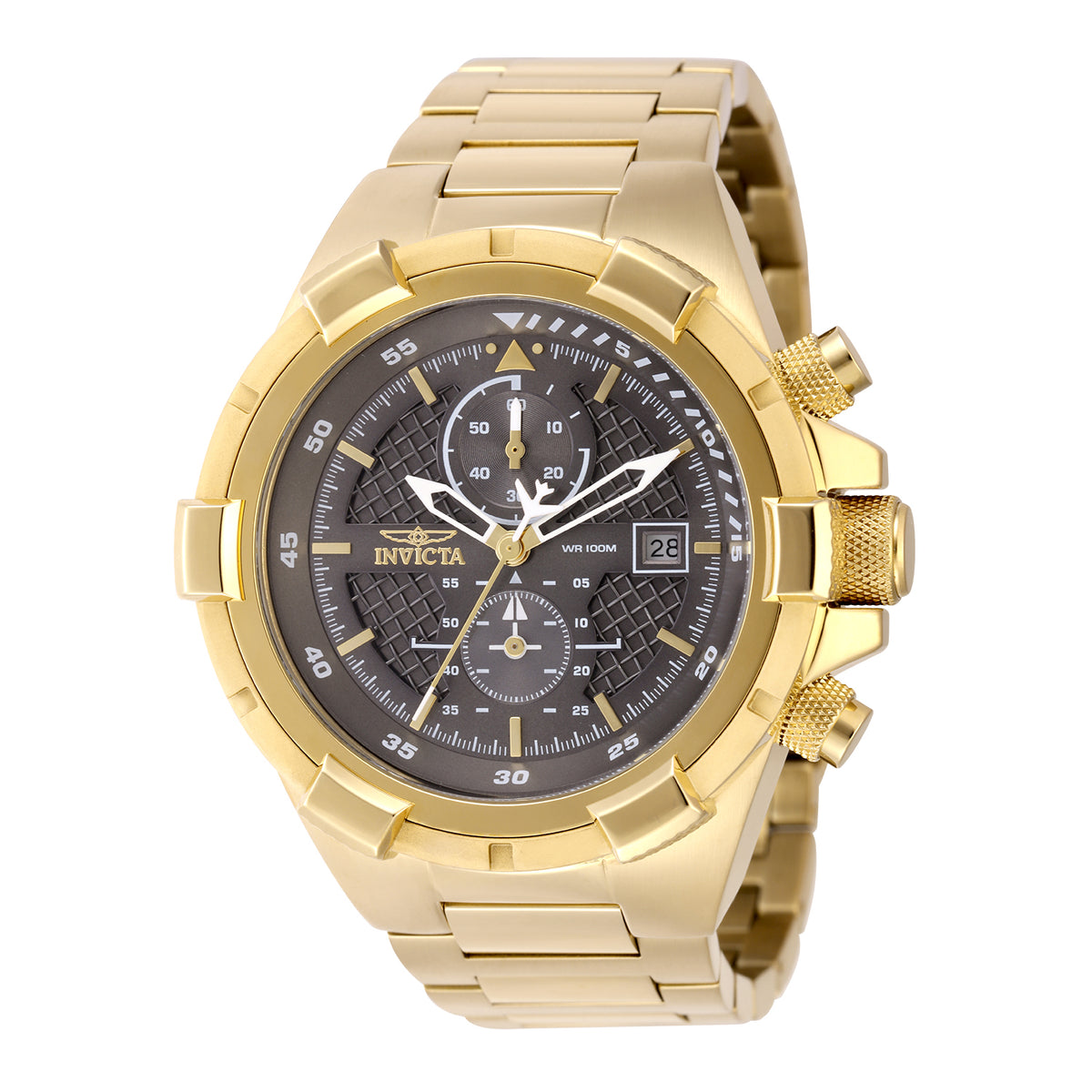 Invicta Men's 50mm Aviator Quartz Chronograph Goldtone Bracelet Watch