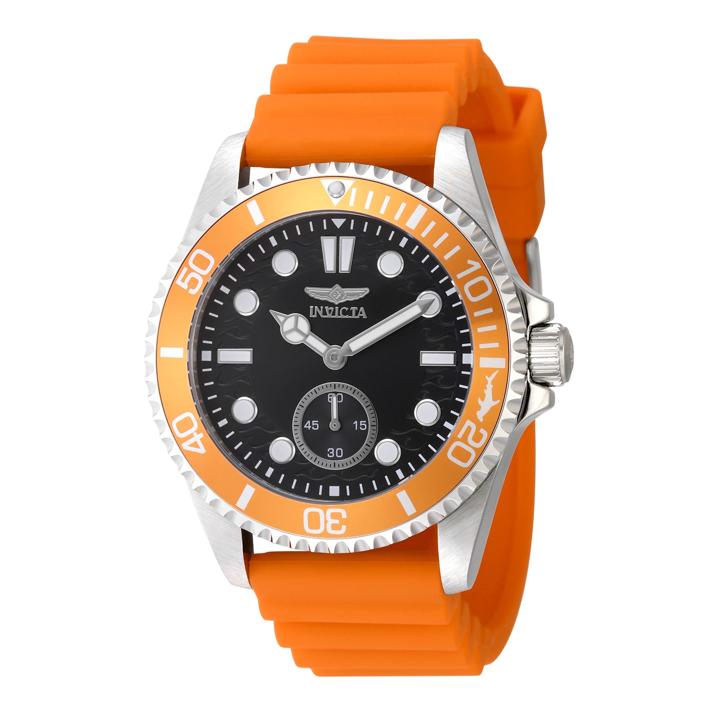 Invicta Men's 43mm Pro Diver Quartz 60 Second Subdial Orange Silicone Strap Watch