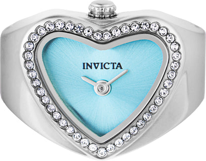 Invicta Women's 18mm Angel Quartz Crystal Halo Heart-Shaped Mini Ring Watch