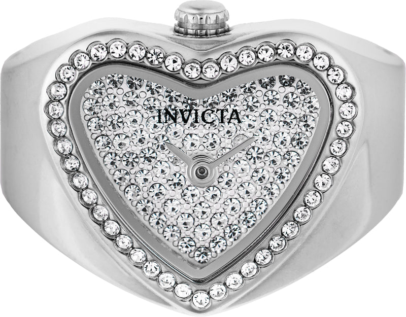 Invicta Women's 18mm Angel Quartz Crystal Dial Heart-Shaped Mini Ring Watch