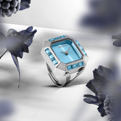 Invicta Women's 21mm Angel Quartz Baguette Crystal Tonneau Mini Ring Watch