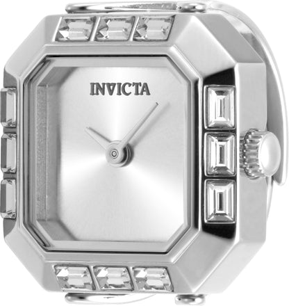 Invicta Women's 21mm Angel Quartz Baguette Crystal Tonneau Mini Ring Watch