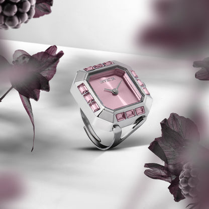 Invicta Women's 21mm Angel Quartz Baguette Crystal Tonneau Mini Ring Watch