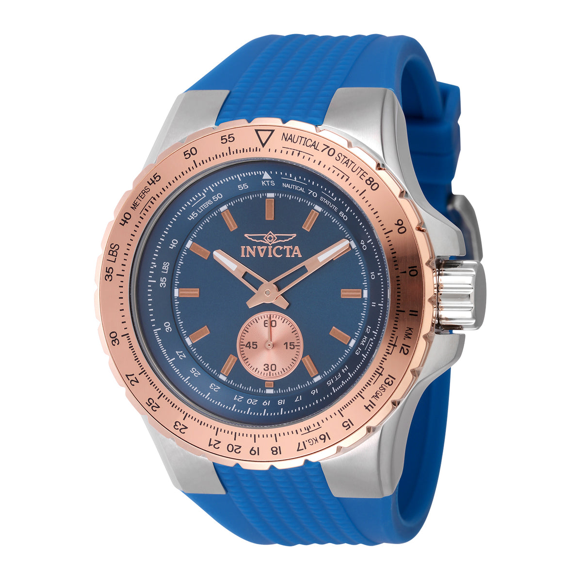 Invicta Men's 50mm Aviator Quartz 60-Second Silicone Strap Watch