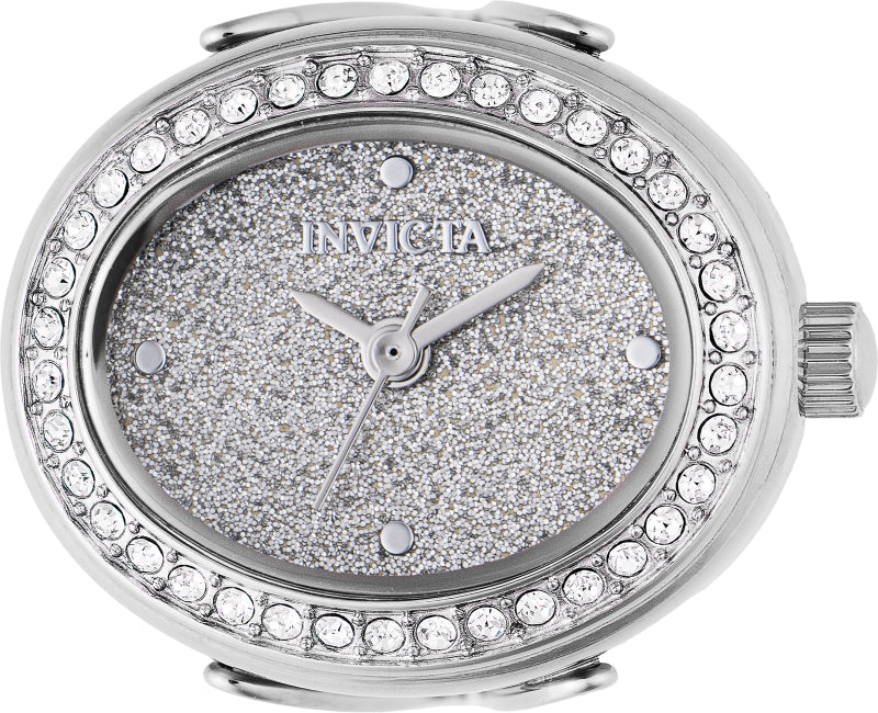 Invicta Women's 24mm Quartz Crystal Halo Glitter Dial Oval Mini Ring Watch