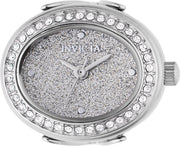 Invicta Women's 24mm Quartz Crystal Halo Glitter Dial Oval Mini Ring Watch