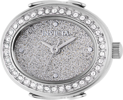 Invicta Women's 24mm Quartz Crystal Halo Glitter Dial Oval Mini Ring Watch