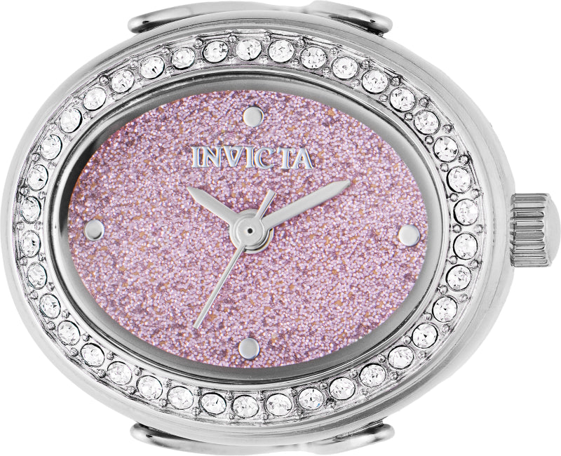 Invicta Women's 24mm Quartz Crystal Halo Glitter Dial Oval Mini Ring Watch