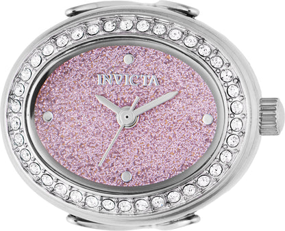 Invicta Women's 24mm Quartz Crystal Halo Glitter Dial Oval Mini Ring Watch