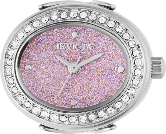 Invicta Women's 24mm Quartz Crystal Halo Glitter Dial Oval Mini Ring Watch