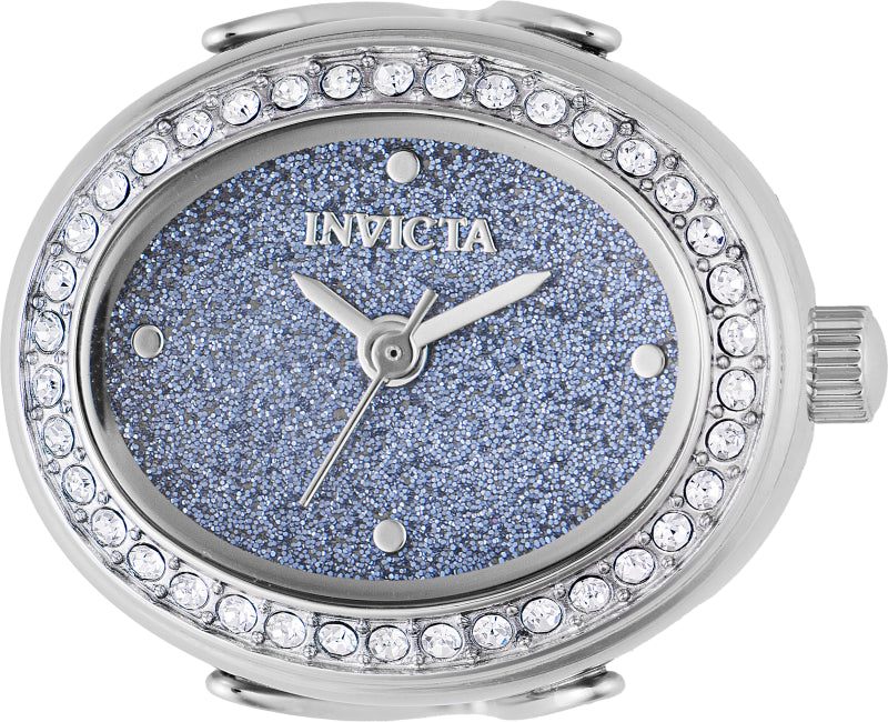 Invicta Women's 24mm Quartz Crystal Halo Glitter Dial Oval Mini Ring Watch