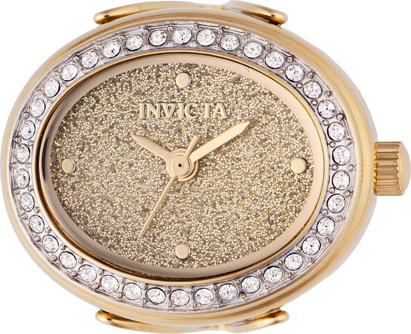 Invicta Women's 24mm Quartz Crystal Halo Glitter Dial Oval Mini Ring Watch
