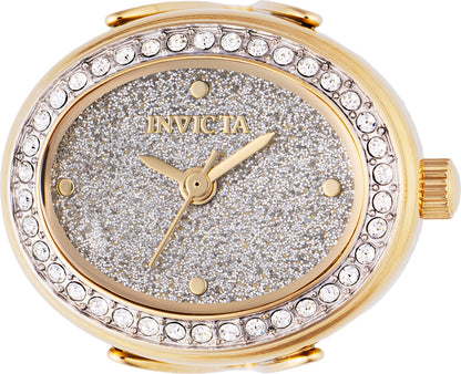 Invicta Women's 24mm Quartz Crystal Halo Glitter Dial Oval Mini Ring Watch