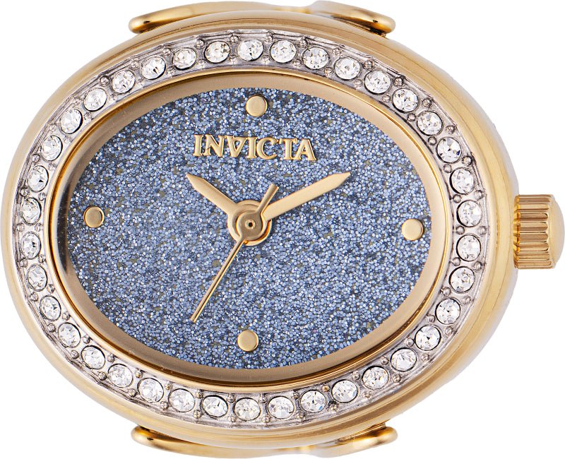 Invicta Women's 24mm Quartz Crystal Halo Glitter Dial Oval Mini Ring Watch