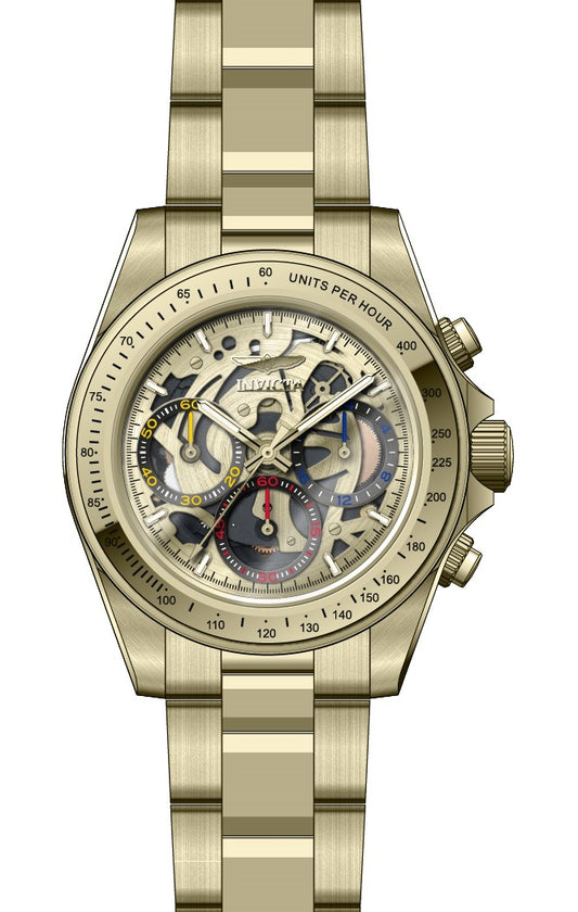 Invicta Men's 39mm Speedway Quartz Skeletonized Dial Goldtone Bracelet Watch