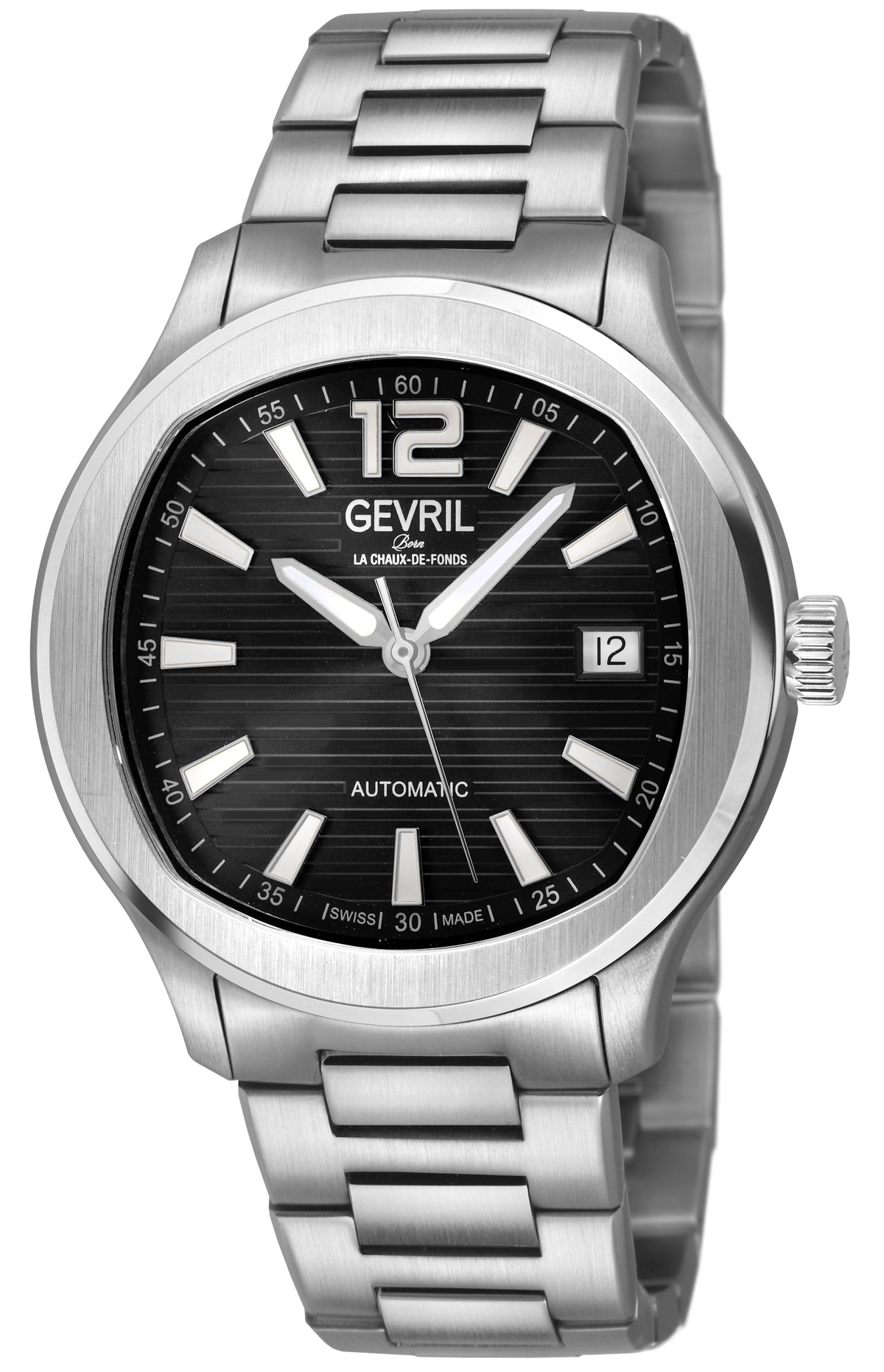Gevril Men's 42mm Stuyvesant Swiss Automatic Date Bracelet Watch