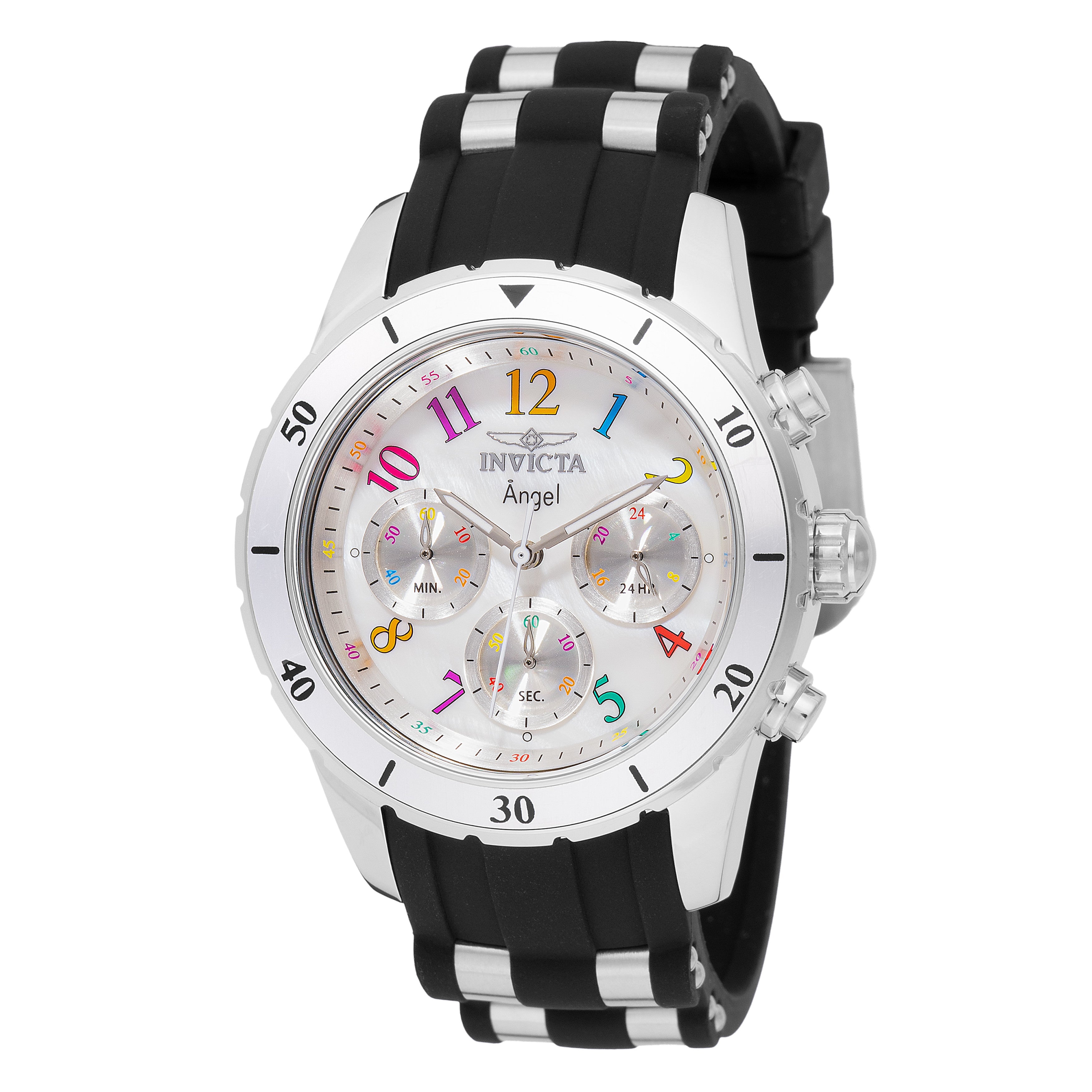 Invicta Women's 40mm Angel Quartz Chronograph MOP Dial Silicone