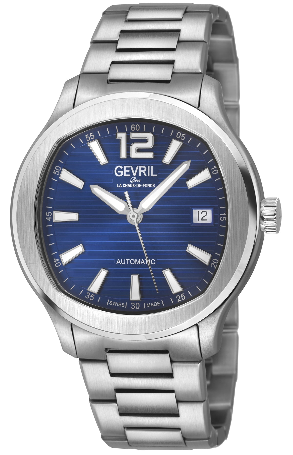 Gevril Men's 42mm Stuyvesant Swiss Automatic Date Bracelet Watch