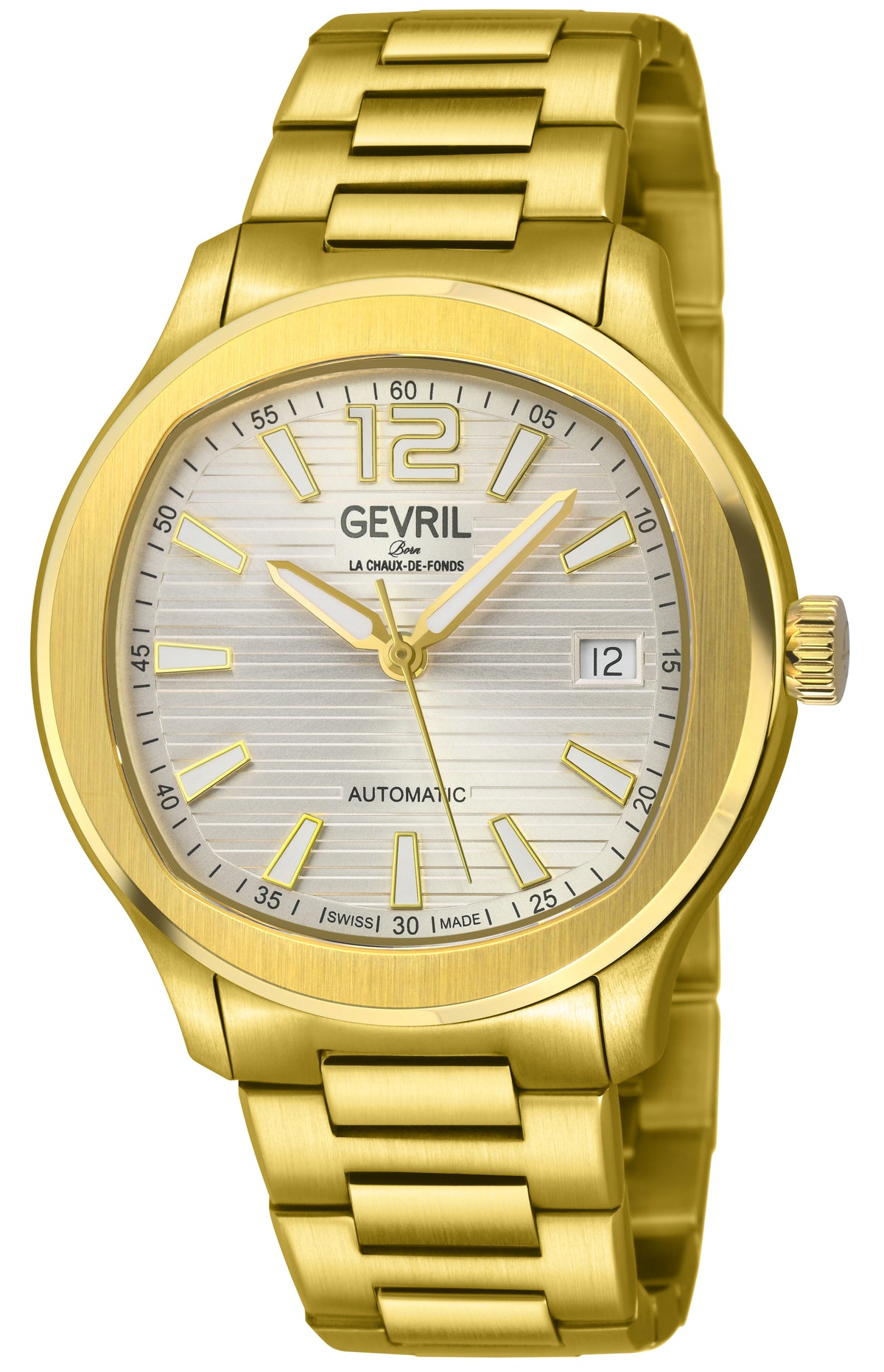 Gevril Men's 42mm Stuyvesant Swiss Automatic Date Bracelet Watch