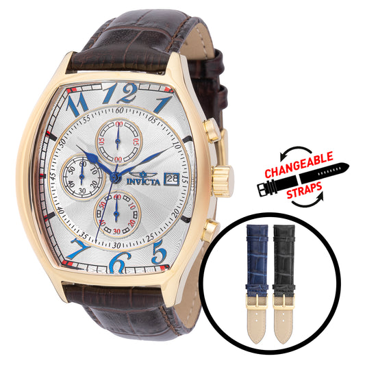 Invicta Men's 43mm Specialty Quartz Chronograph Interchangeable Leather Strap Watch