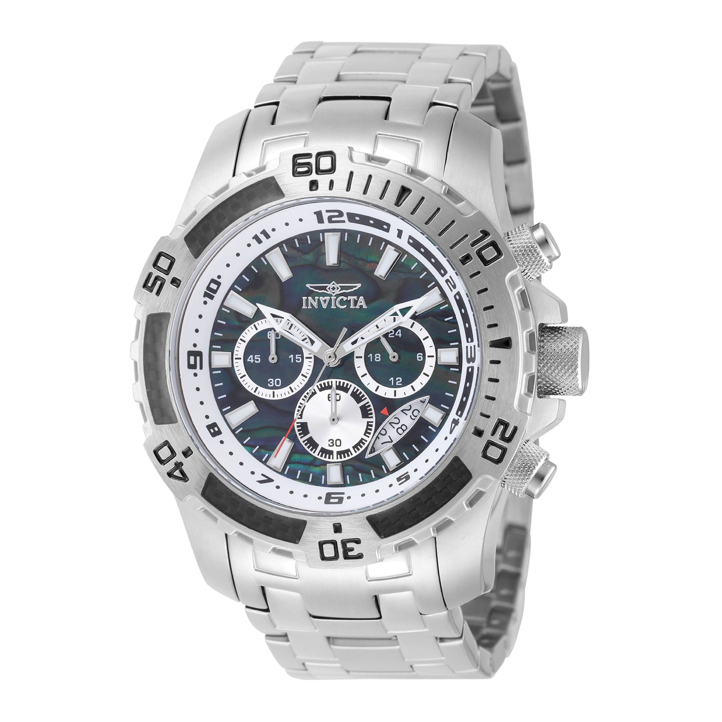 Invicta Men's 51mm Pro Diver Scuba Quartz Black Abalone Bracelet Watch