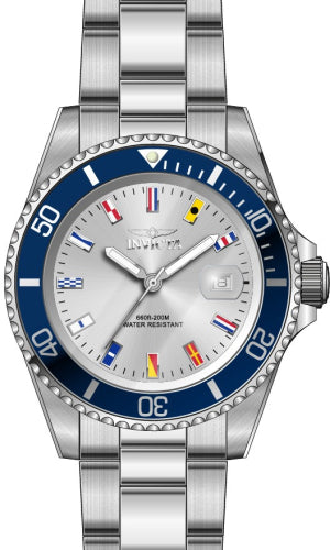 Invicta Men's 40mm Pro Diver Quartz Date International Maritime Signal Flags Bracelet Watch
