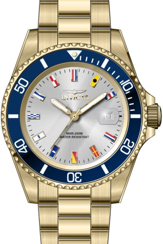 Invicta Men's 40mm Pro Diver Quartz Date International Maritime Signal Flags Bracelet Watch