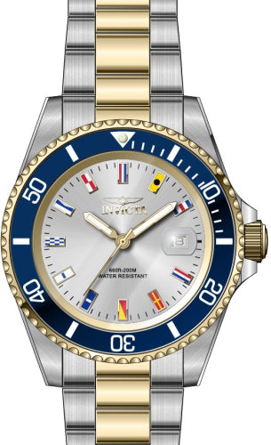 Invicta Men's 40mm Pro Diver Quartz Date International Maritime Signal Flags Bracelet Watch