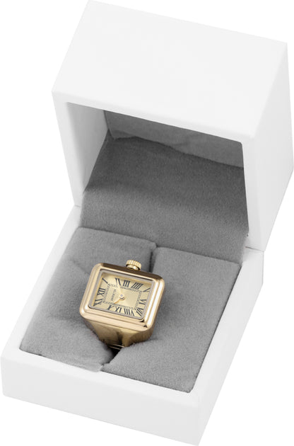 Invicta Women's 18mm Angel Quartz Monochromatic Rectangle Mini Ring Watch