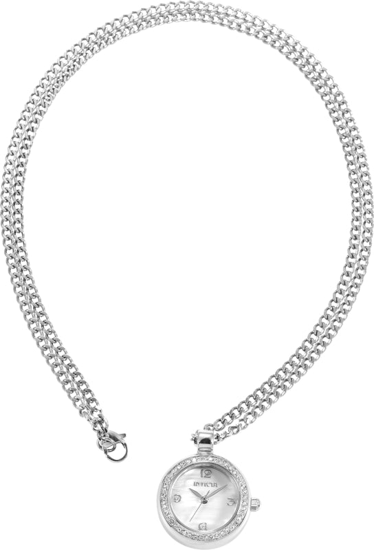 Invicta Women's 22mm Angel Quartz Crystal Halo Chain Mini Watch Necklace